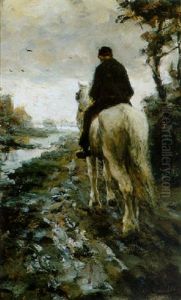A Horseman On A Towing Path by Evert Pieters