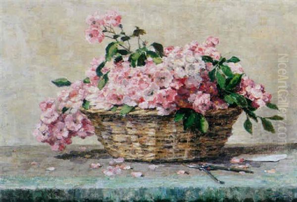 Pink Blossom In A Basket - view 1