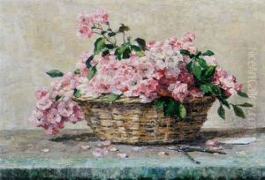 Pink Blossom In A Basket Pink Blossom In A Basket