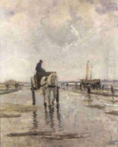 Vissersboten Op Het Strand In De Omgeving Van Katwijk