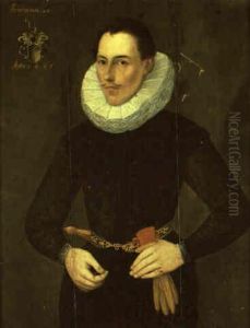 Portrait Of A Gentleman Wearing A Black Tunic by Pieter Pietersz the Younger