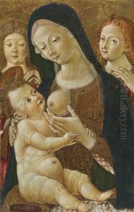 Madonna And Child With Two Angels by Pietro di Domenico