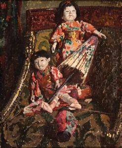 Japanese Dolls On A Chair by Ritta Boemm