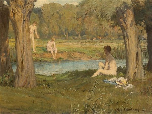 Bathers At A Pond - view 1