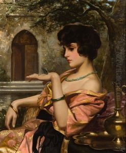 Ottoman Beauty With A Butterfly by Harold Piffard