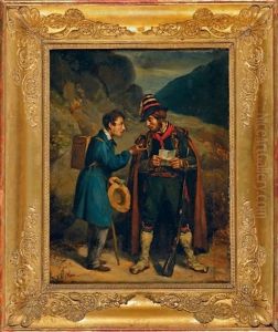 Le Briguant Et Le Colporteur by Edme Jean Pigal