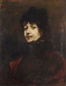 Bildnis Einer Frau Mit Dunklem Hutchen by Elimar Ulrich Bruno Piglhein