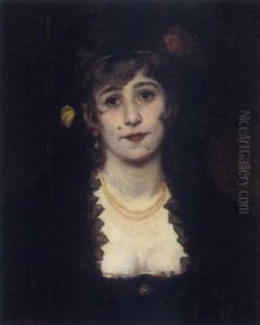 Halbportrait Einer Dame In Abendkleidung