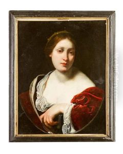 Portrait Of A Queen In Oval Form by Simone Pignoni