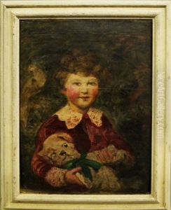 Portrait Of A Young Girl Holding A Teddy Bear