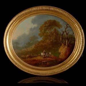 Paysage Anime De Bergers Et De Leur Troupeau by Jean-Baptiste Pillement