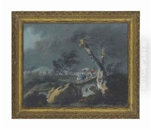 Figures On A Bridge In A Storm Figures On A Bridge In A Storm