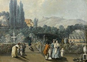 Vue Des Jardins De Benfica by Jean-Baptiste Pillement