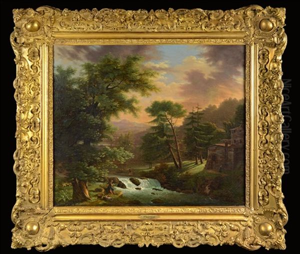 River Landscape With Herdsmen - view 1