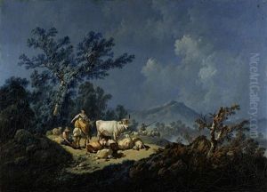 Paisagem Campestre Com Pastores E Rebanho by Jean-Baptiste Pillement