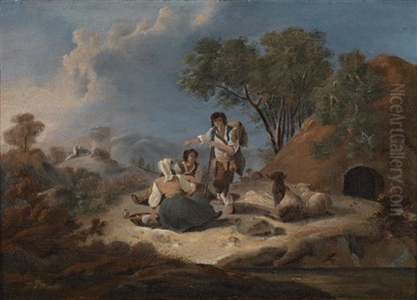 Landschaft Mit Einer Schaferfamilie - view 1