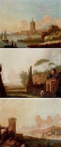 Scene Portuaire (+ 2 Others; 3 Works) by Jean-Baptiste Pillement