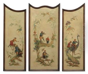 Chinoiseries Figures Within Landscapes (+ 2 Others, Smllr; 3 Works)