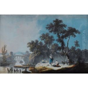 Paysage Fluvial Dans La Campagne Portugaise by Jean-Baptiste Pillement
