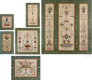 Putti Et Arabesques (various Sizes, 16 Works) by Jean-Baptiste Pillement