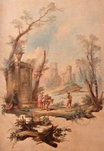 Ruines Dans Un Paysage Anime