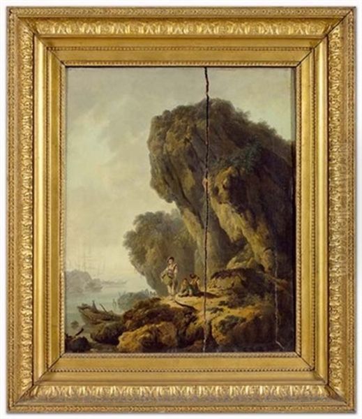 Personen Auf Einem Felsen Am Meer - view 1