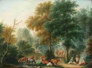 Drovers With Cattle In A Landscape (+ Another Similar; 2 Works) Drovers With Cattle In A Landscape (+ Another Similar; 2 Works)