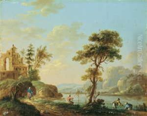 Flusslandschaften (2 Works) by Jean-Baptiste Pillement