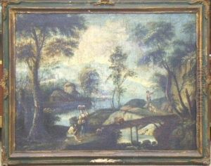Figures In A Landscape by Jean-Baptiste Pillement