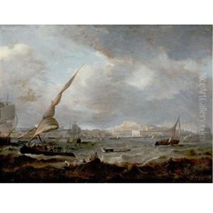 A View Of Lisbon by Jean-Baptiste Pillement