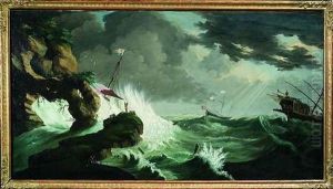 Schiffe In Seenot (supraporte) by Jean-Baptiste Pillement