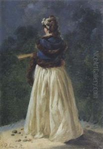 Portrait De Dos D'une Elegante by Jean-Baptiste Pillement