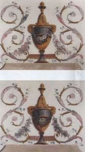 Trompe-l'oeil Urns Representing The Four Seasons: Overdoors
