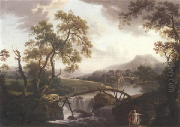 Paysage A La Cascade, Anime De Personnages - view 1