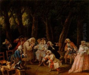 Elegant Sallskap Av Apor (politisk Satir) by Jean-Baptiste Pillement