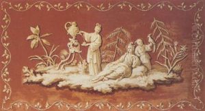 Oriental Figures Resting And Taking Tea by Jean-Baptiste Pillement