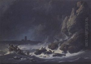 Scene De Naufrage by Jean-Baptiste Pillement