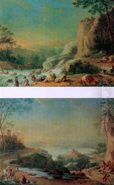 A Capriccio Landscape With Figures On A Path In The Foreground - view 1