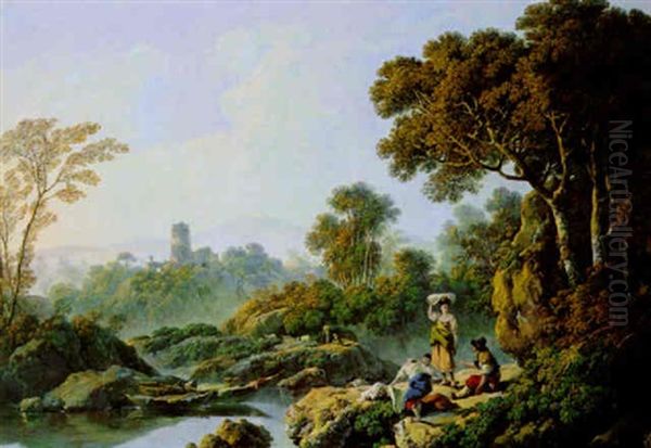 Sudliche Landschaft Mit Wascherinnen - view 1