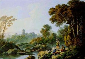 Sudliche Landschaft Mit Wascherinnen