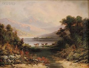 Landscape With Watering Cows by Henry Boese