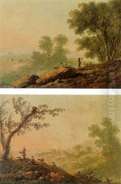 Peasants And Goats In A Hilly Landscape - view 1