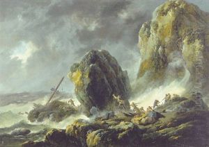 A Shipwreck In A Storm by Jean-Baptiste Pillement