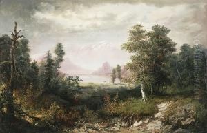 Expansive Landscape With Deer In The Distance by Henry Boese