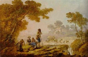 Les Moissonneurs: A Landscape With Harvesters by Jean-Baptiste Pillement