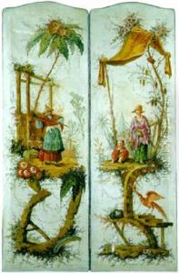 Men, Women And Children On Grassy Bank Beneath Canopy by Jean-Baptiste Pillement