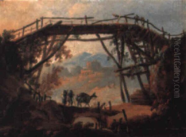 Peasants With A Donkey On A Ridge - view 1
