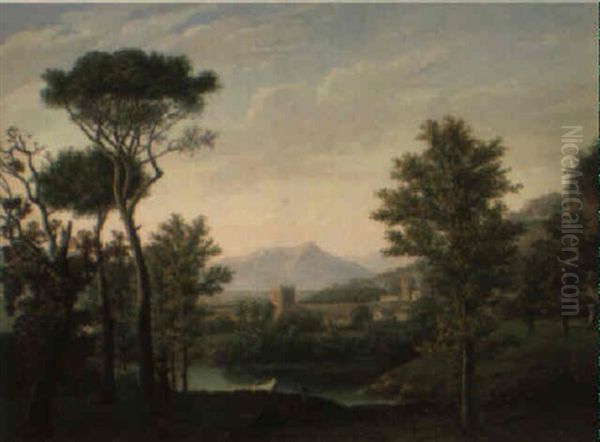 Landscape In The Roman Campagna, With A Shepherd Resting In The Foreground - view 1