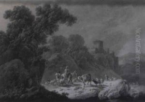 Bergers Et Leur Troupeau Dans Un Paysage by Jean-Baptiste Pillement