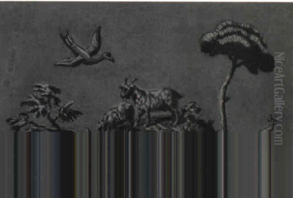 Ornamental Birds And Animals With Seated Figures - view 1